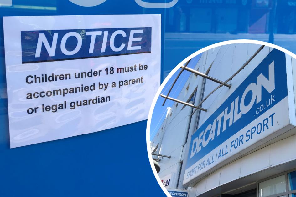 Under 18s banned from sports shops...unless they take their parents along