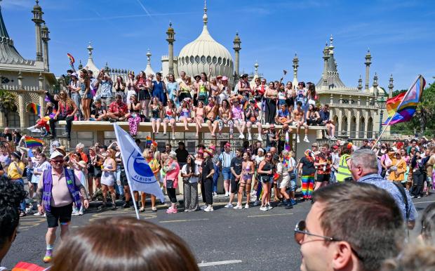 The Argus: People at the Royal Pavilion waiting for the parade. Image by Simon Dack