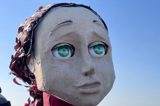 The puppet, named Aura, will take a trip across Crawley to mark its 75th anniversary