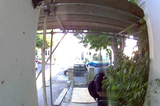 Door bell footage shows a man in the porch of Steve Thorley's home