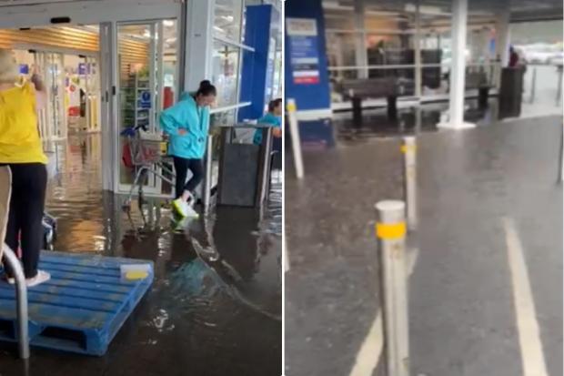 The Argus: Customers were stuck in the rain in front of the supermarket