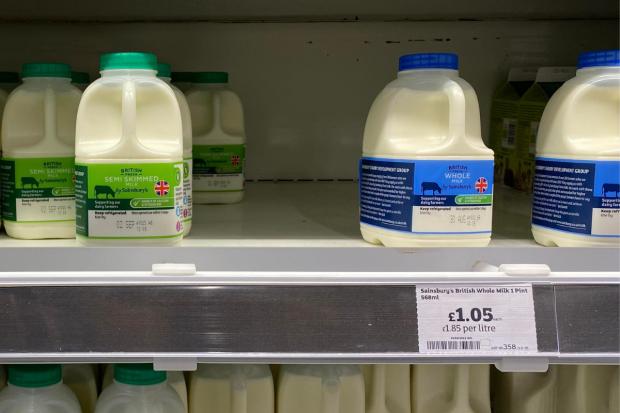 The Argus: A pint of milk is over £1 at Sainsbury's Local