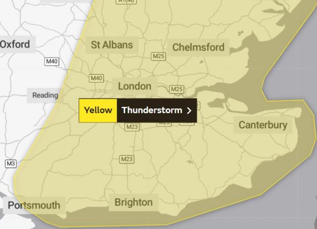 The Argus: The Met Office has issued a yellow weather warning for thunderstorms
