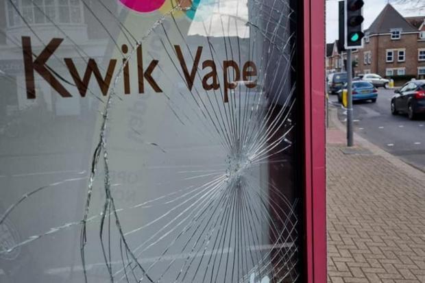 The Argus: Kwik Vape in Tarring Road, Worthing had its window smashed in February