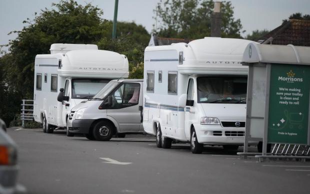 The Argus: The caravans have been spotted parked in several car parks at the Morrisons in Worthing