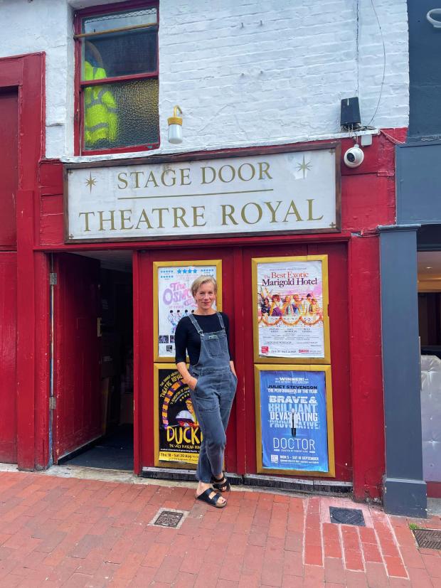The Argus: Juliet Stevenson outside the Theater Royal in Brighton