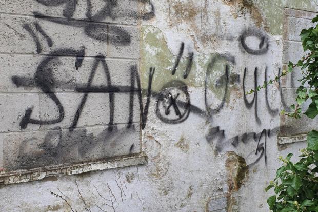 The Argus: Former control tower vandalized by graffiti: Credit - Sussex Police Rural Crime Team