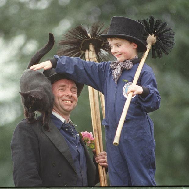 The Argus: Milborrow Chimney Sweeps also attend weddings wearing authentic Victorian dress with their real live black cat to bring good luck to the bride