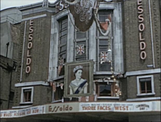 The Argus: Brighton's old Essoldo cinema spruced up for the coronation of the late Queen in 1953 - Image courtesy of the University of Brighton Screen Archive South East