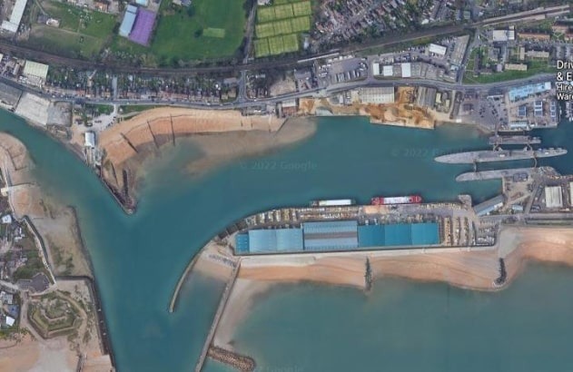 Shoreham Harbour, Google satellite view