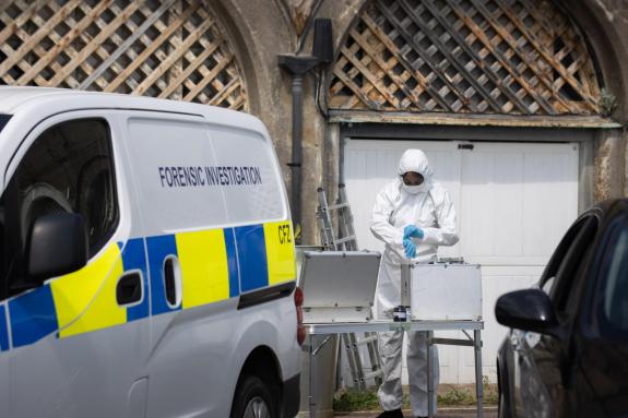 The Argus: A forensics officer at the scene The Argus: A forensics officer at the scene