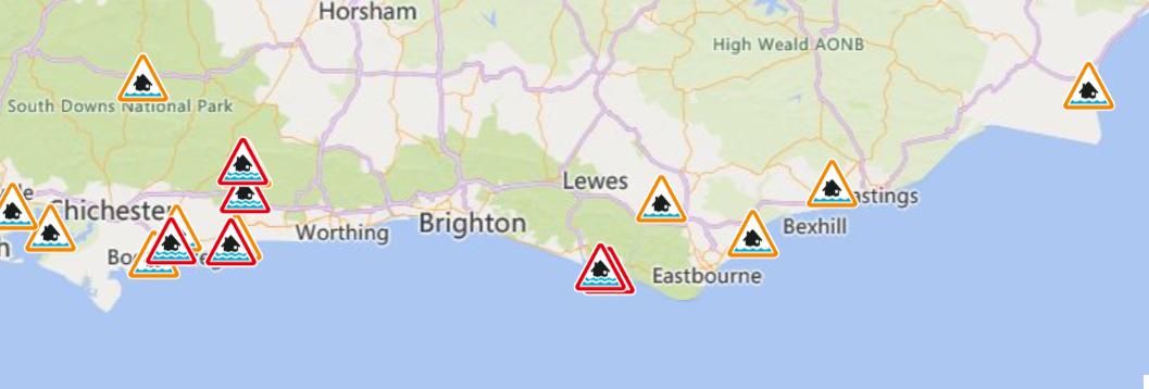 Environment Agency issues flood warnings in Sussex 