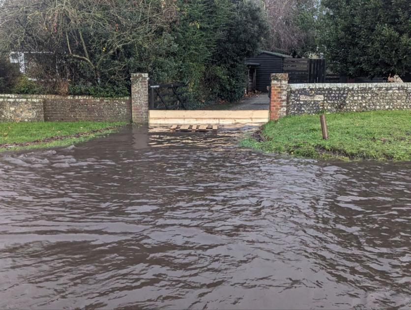 Sussex flood risk as river bursts its banks after downpours 