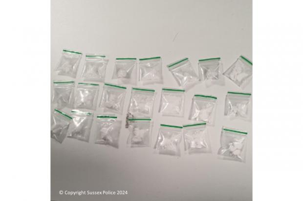 Bags of drugs seized by Sussex Police