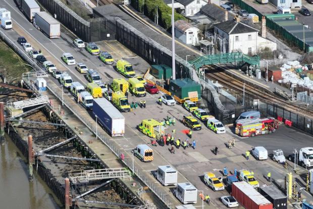 Emergency services swarmed on Newhaven Port