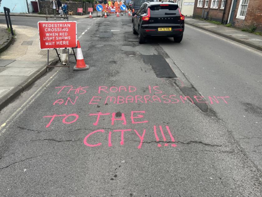 Chichester residents demand West Sussex council fixes the potholes 