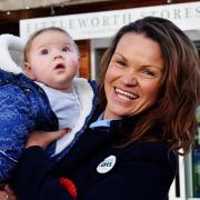 Arundel Labour candidate Bella Sankey and her daughter in FIttleworth village