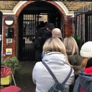 A queue at a polling station in Brighton