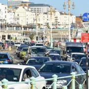 Traffic on Brighton seafront