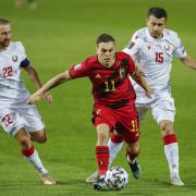 Leandro Trossard in action for Belgium