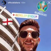 Adam Lallana is at Wembley as England face Croatia in Euro 2020