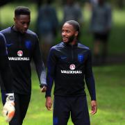 Danny Welbeck on England duty with Raheem Sterling