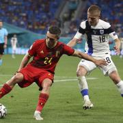 Brighton's Leandro Trossard in action for Belgium versus Finland at Euro 2020