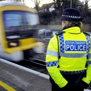 British Transport Police at a train station