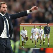 Current England boss Gareth Southgate suffered frustration at the 2002 World Cup (inset)
