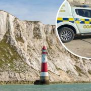Dog falls from Eastbourne cliff, owner climbs down in rescue attempt