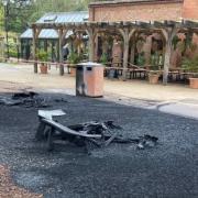 Newly installed picnic benches were targeted