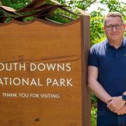 Adam Masters, managing director of Tributes, at the South Downs National Park.