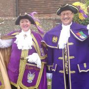 Hailsham town crier Terry Tozer, right, with Bognor town crier and livery maker Jane Smith
