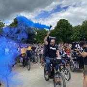Hundreds of people gathered at The Level to set off for Dom Whiting's last cycling gig in Brighton last May