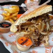 'The Original' - German Doner Kebab's trademark menu item, with 'Flaming Fries' and sauces, prepared fresh each day