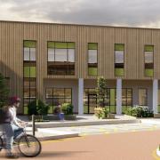 An artist's impression of the front of the new mental health hospital in Bexhill
