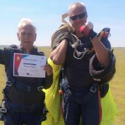 The group took part in a charity skydive to raise thousands of pounds for Worthing charity Care for Veterans