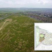 Toads Hole Valley in Hangleton. Inset, proposed plans for new homes