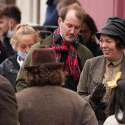 Olivia Colman filming Wicked Little Letters
