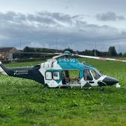 an air ambulance was spotted in a field in Sompting