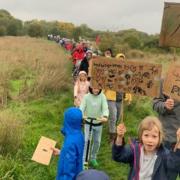 Protestors gathered at the Benfield Valley this weekend