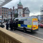 Police were seen at Worthing station