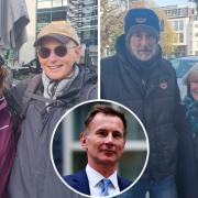 People in Brighton with Jeremy Hunt inset