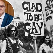 Simon Fanshawe, inset, said that LGBTQ+ activists went from 'throwing feather boas' to learning about Aids to support those living with the virus