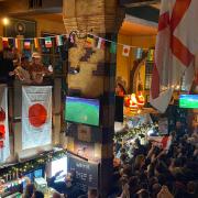 Fans cheered with some waving England fans as the Three Lions took the lead against Wales
