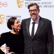 Richard Osman, right, with Ingrid Oliver, now his wife