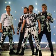 Westlife performing on their Wild Dreams tour