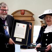 Councillor Peter Pragnell, chairman of East Sussex County Council, with the High Sheriff of East Sussex Jane King