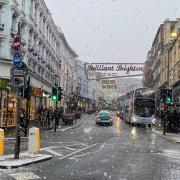 Snow in North Street in Brighton