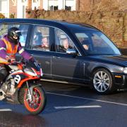 The motorbikes escorted the hearse from the funeral in Henfield to Littlehampton Cemetery